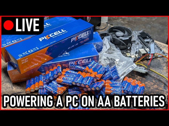 [LIVE] Powering a Desktop PC on 400 AA Alkaline Batteries to see if it's Possible