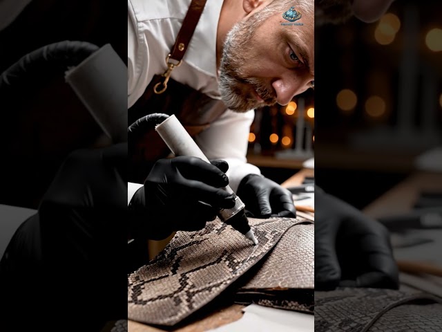 Inside the Snake Leather Factory  How Giant Python Skin Becomes $2000 Part-5 #shorts