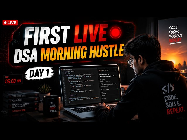 DSA Morning Hustle 🚀 | First Ever LIVE | Let’s Code Together 💻🔥 #grind  #dsa