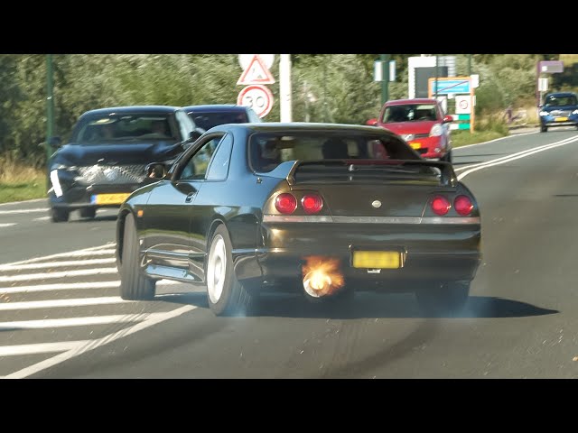 JDM Cars Leaving Go Japan 2025 - CLOSE CALL, Fails, Supra 2JZ, Skyline R32, 500HP Skyline R33, RX7