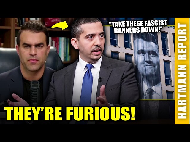 Charlie Kirk Show Hosts Resort To RACISM After Journalist Criticizes HUGE FASCIST BANNERS