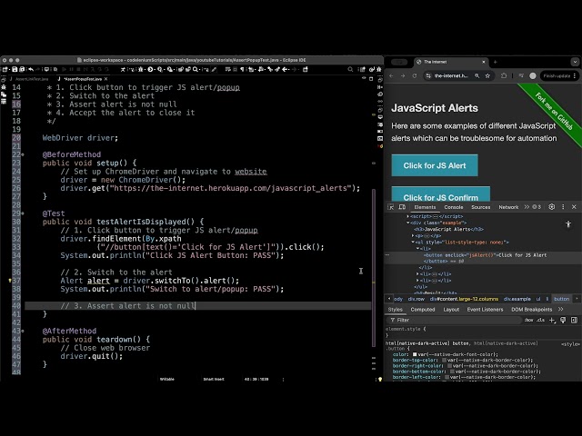 How to Assert Alert/Popup (Tutorial) | Selenium + TestNG + Java