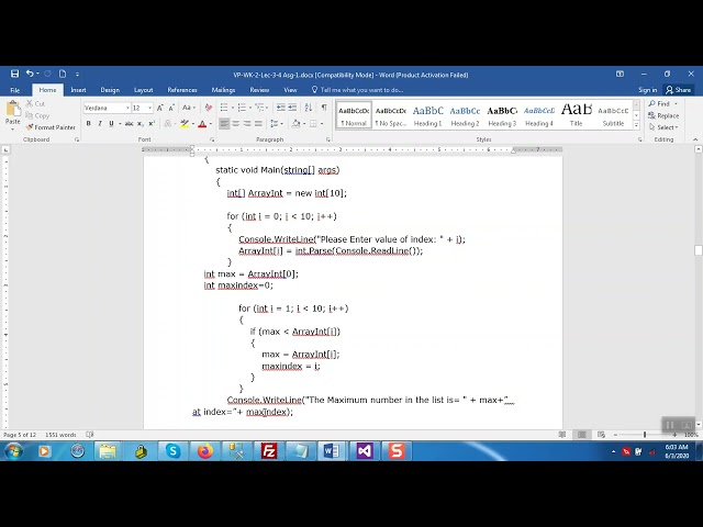 VP WK 2 Video 3 Search Max Value In Array