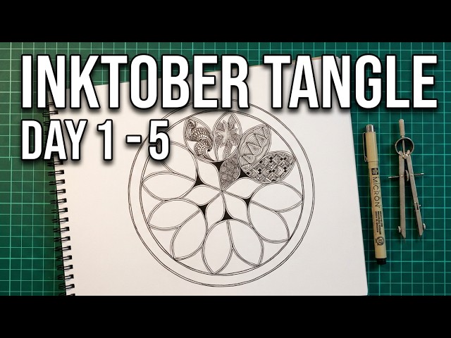 ✨ Inktober Tangles 2026 | Day 1 to 5 Step-by-Step Drawing Tutorial ✨