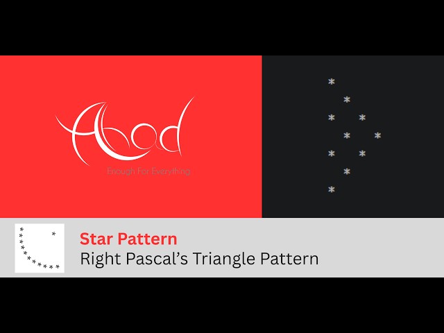 Star Pattern : Right Pascal's triangle | Java