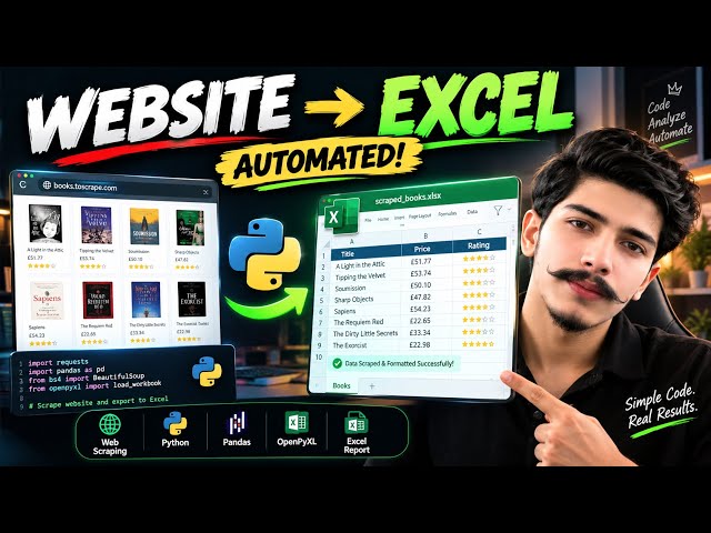 Scrape Any Website into Excel with Python 🐍📊 | Python Automation | Python Excel Automation 