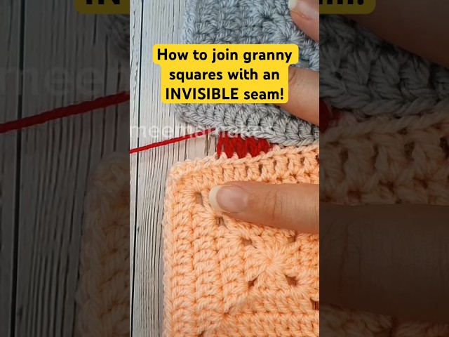 Invisible Seam For Granny Squares (Full Tutorial Link On Screen) #crochet #grannysquare #shorts