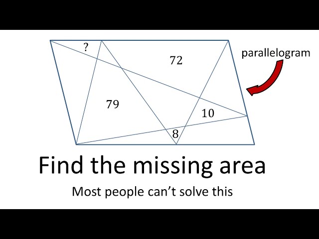 Missing Area in a Parallelogram - Can you solve this maths problem? Most people can't!