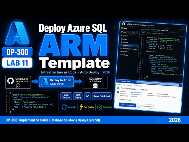 Deploy Azure SQL Database Using ARM Template | DP-300 Lab 11 | Automate Deployment | 2026