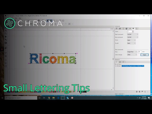 Small Lettering Tips (Inspire, Plus, Luxe) | Chroma Digitizing Software