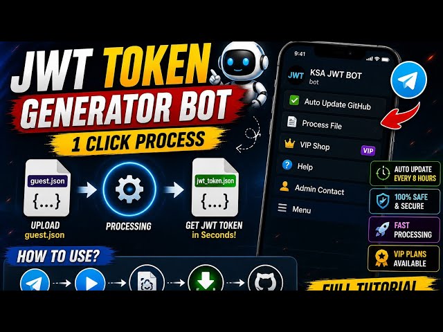 🚀 JWT Token Generator Bot Full Tutorial | Auto Update GitHub Every 8 Hours..