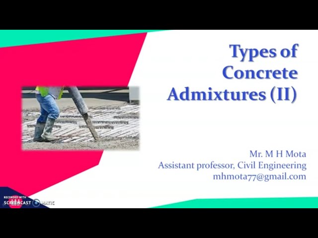 Admixtures in Concrete construction
