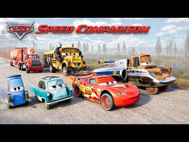CARS Characters  🚒❤️‍🔥 Speed Comparison 