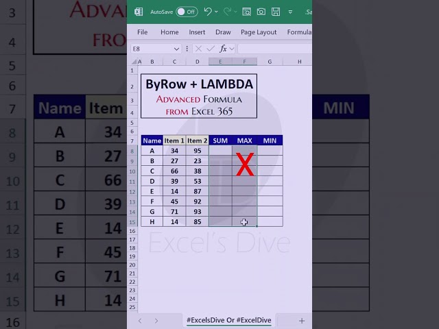 ByRow + Lambda - Advanced Formula Excel 365 #excelsdive  E #excel #exceltips