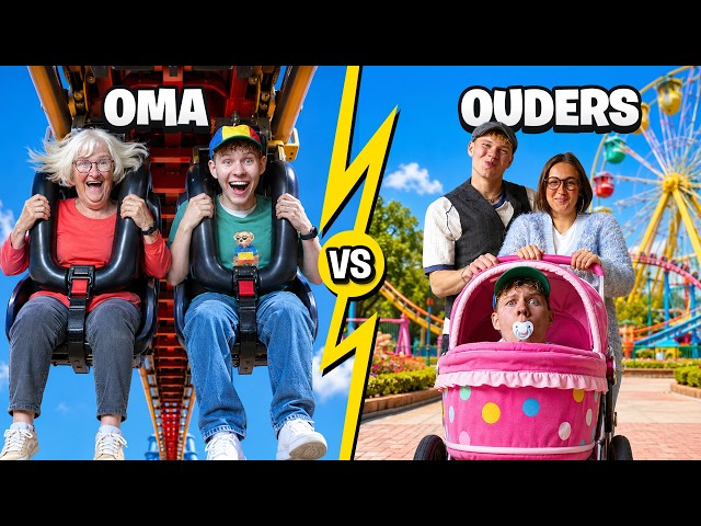 PRETPARKEN met OMA vs OUDERS! 🎢 👵