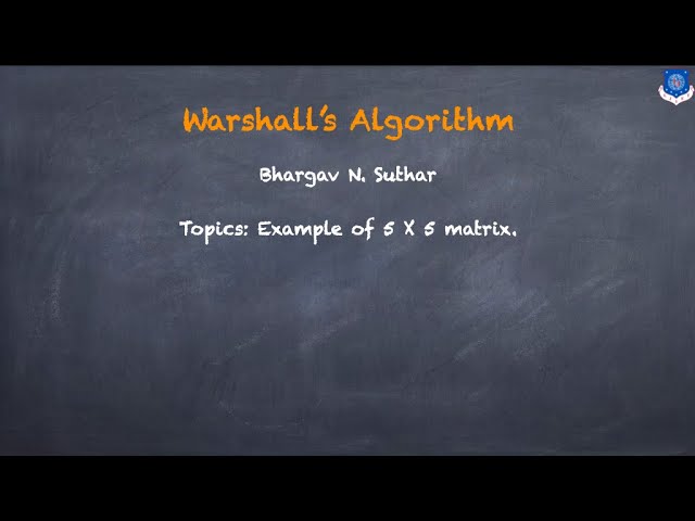 Warshall's Algorithm to find the Transitive Closure | Example - 2 |