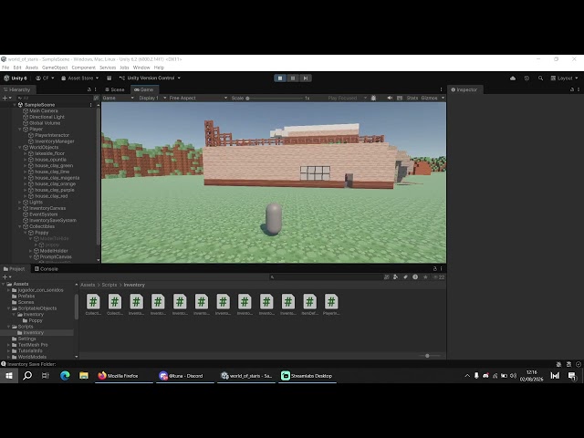 Progress on World of Staris - Inventory system + Saved data system