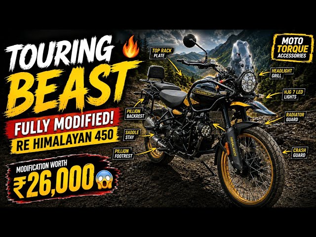 RE HIMALAYAN 450 TOURING BEAST MODIFICATION 🔥 MOTO TORQUE @royalenfield @mototorque130 