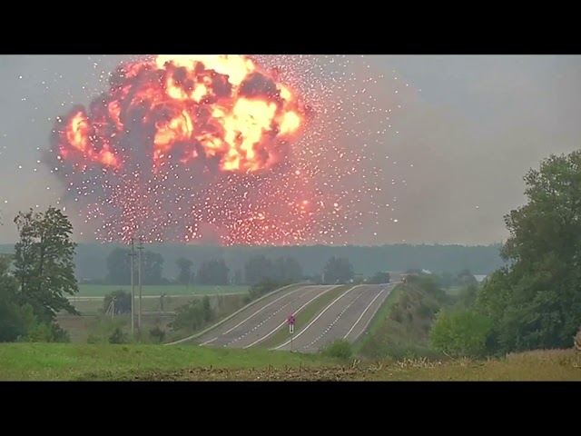Massive explosion at Ukraine ammunition depot forces evacuation