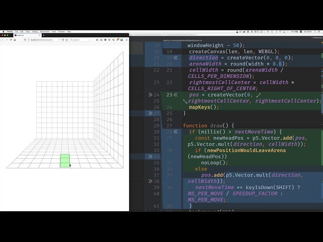 3D Snake Game with p5.js, Lesson 3