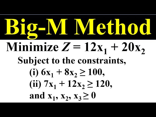 Big M Method : Minimization  #bigmmethod #bigM