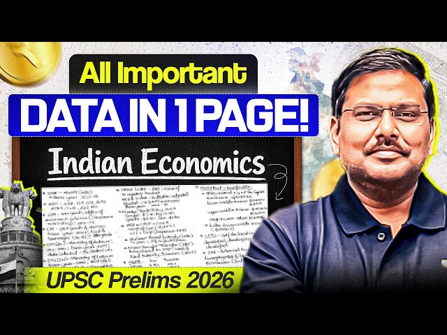UPSC Prelims 2026: Just Revise THIS One Page Before Exam! | Economy Facts & Data | Shyam Kaggod
