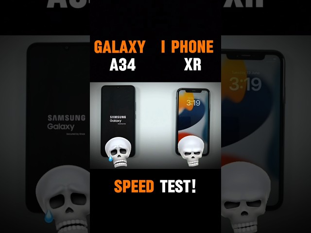 🚀 GALAXY A34 VS IPHONE XR – SPEED TEST COMPARISON! MID-RANGE VS LEGENDARY!#shorts#galaxya34#xr