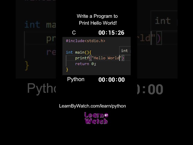 C or Python: Which one is faster to write? #C #python #coding #programming