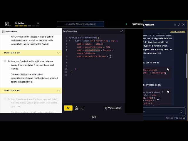CodeCademy Intro to Java Review Session 3