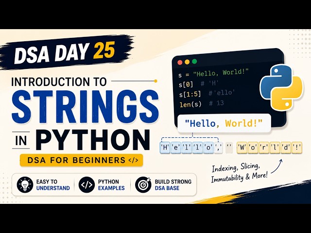 DSA Day 25 | Introduction to Strings in Python | DSA for Beginners