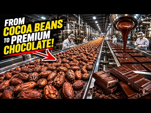 Inside a Massive Chocolate Factory: From Cocoa Beans to Premium Chocolate Bars