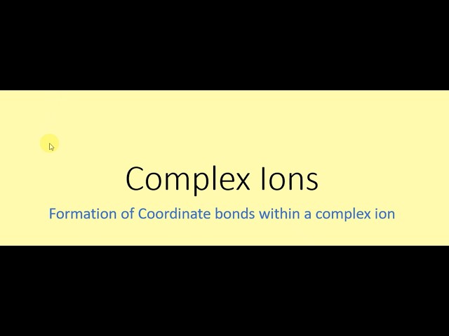 Complex Ions