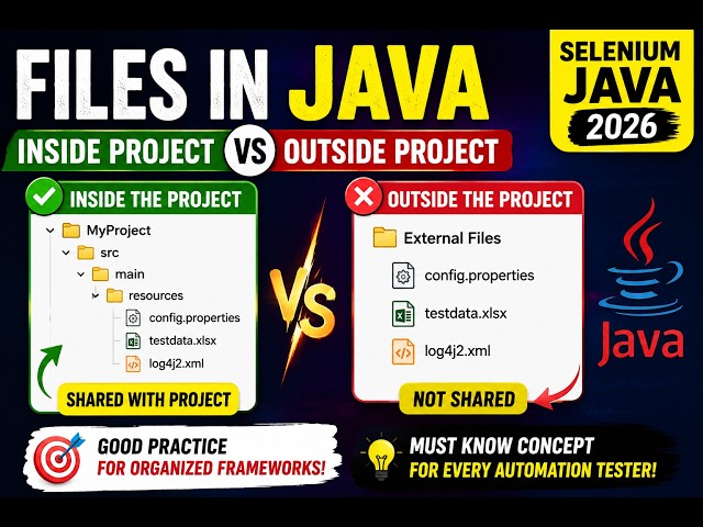 409. Files in Java - Inside Project or Outside Project (Selenium Java 2026)