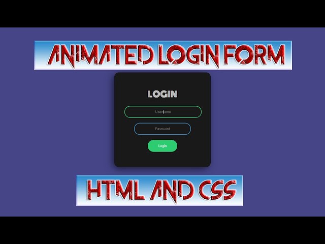 Animated Login Form in HTML and CSS Language