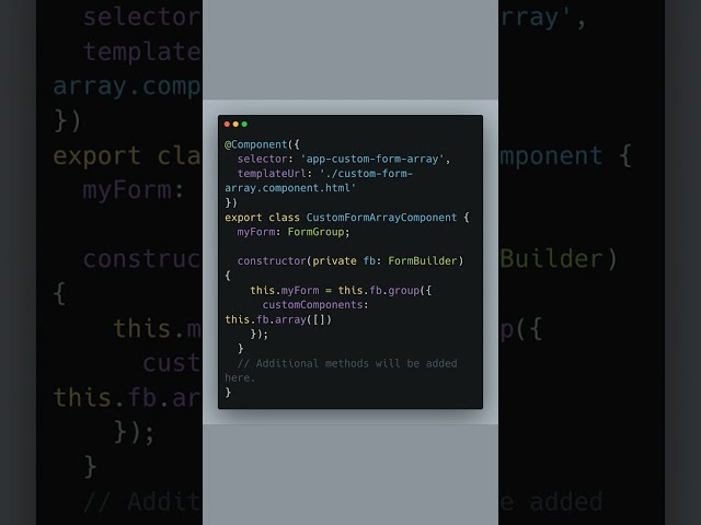 Dynamically Adding Custom Components in Angular #Angular