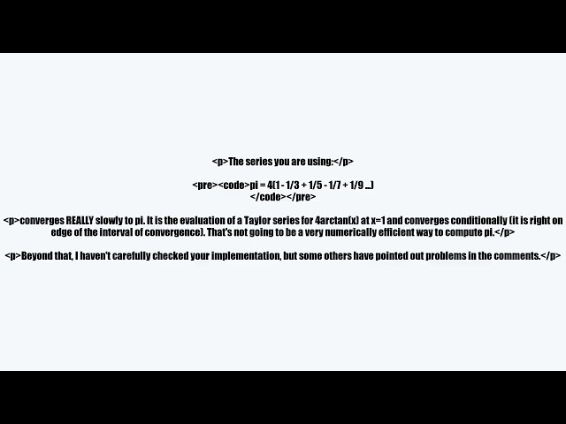 C Programming: How to calculate Pi to 4th decimal place?