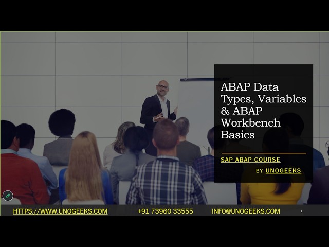 SAP ABAP Training | ABAP Data Types, Variables & ABAP Workbench Basics