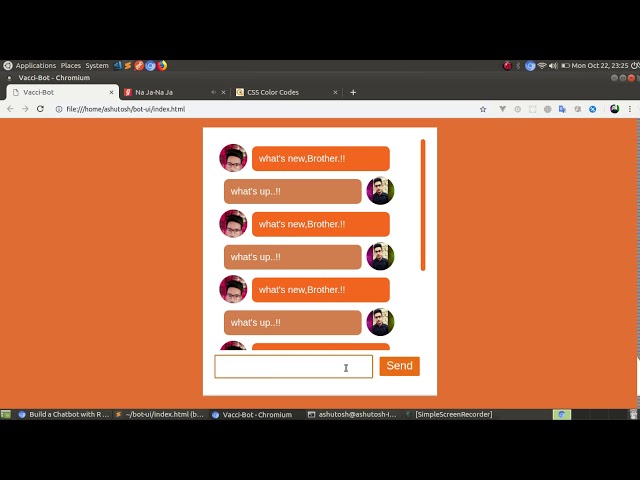 Front-end for a react chatbot