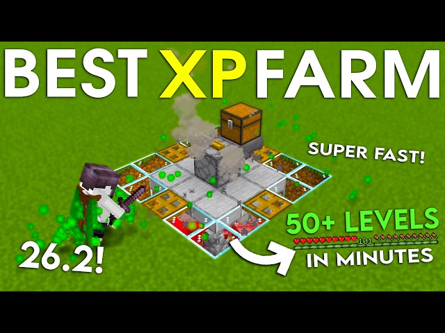 NEW UPDATED Minecraft 26.2 XP FARM Tutorial | 50 Levels in Minutes Super Fast