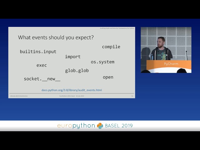 Christian Heimes, Steve Dower - Auditing hooks and security transparency for CPython