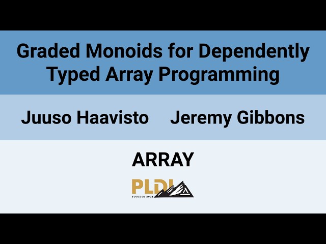 [ARRAY'26] Graded Monoids for Dependently Typed Array Programming
