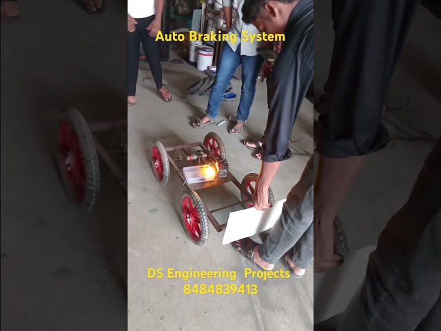 automatic Braking system using ultrasonic sensor  mechanical project work #mechanicalengineering