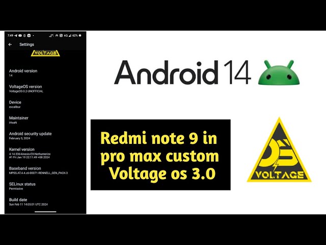 Voltage os 3.0 in miatoll devices install Voltage os 3.0 os Redmi note 9 pro max Android 14