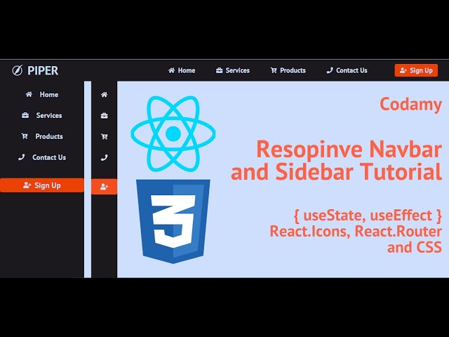 Responsive Sidebar-Navbar Switching Tutorial - React Hooks, Router, Icons and CSS.