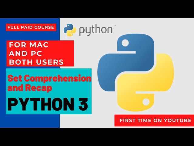Set Comprehension and Recap Coding for Kids Python Learn to Code with 50 Awesome Games an Activities