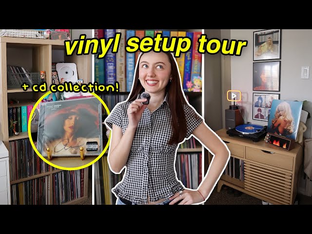 VINYL SETUP TOUR! (2025) - vinyl storage, cute decor, + cd collection!