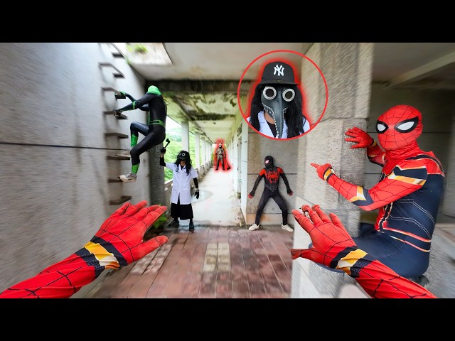 Team Spider-Man Defeats Monster Bunny & Plague Doctor at an Abandoned Bio Lab ( Action POV )
