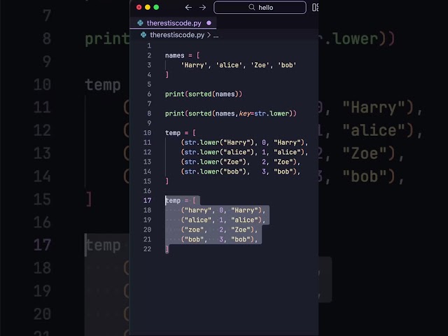 How Python sorted() Works Internally (Key Parameter & Decorated List) #coding #python