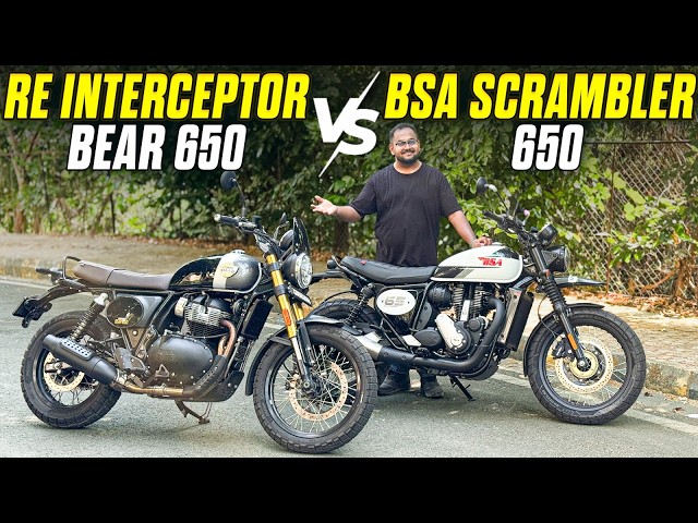 Single Cylinder vs Parallel Twin! BSA Scrambler 650 vs RE Bear 650 - The Better 650cc Scrambler!