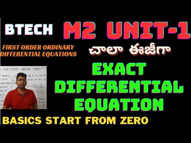 btech m2 unit-1 first order ordinary differential equation|exact differential equation|#btech_m2